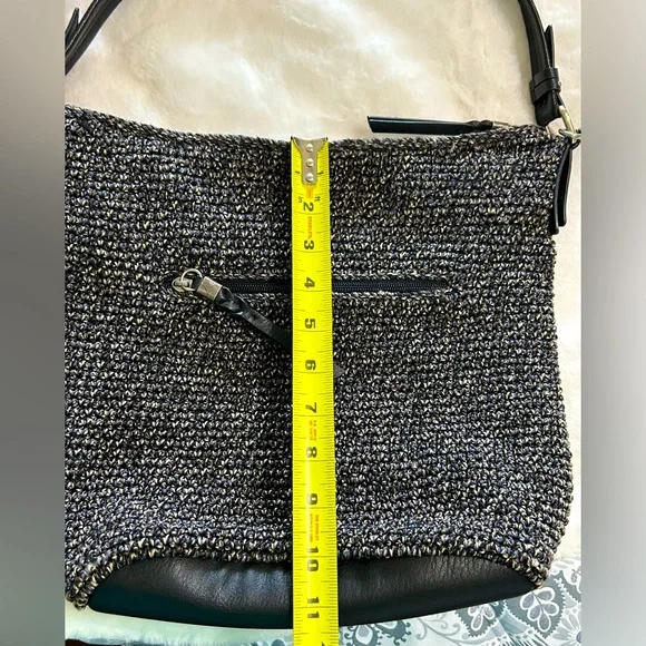 The Sak Black Knit Crochet Shoulder Bag With Charms Resort Purse - Picture 10 of 10